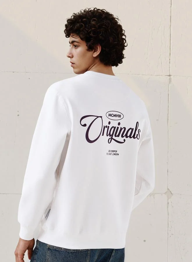 Lee Cooper Men Regular Fit Logo Print Cotton Sweatshirt