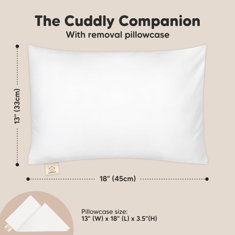 KeaBabies Toddler Pillow with Pillowcase - 13x18 My Little Cuddly Kids Travel Pillows for Sleeping, Nap, Viscose from Bamboo Nursery Pillowcase, Soft & Breathable, Toddler 2-5 Years Old (Soft White) - Image 4