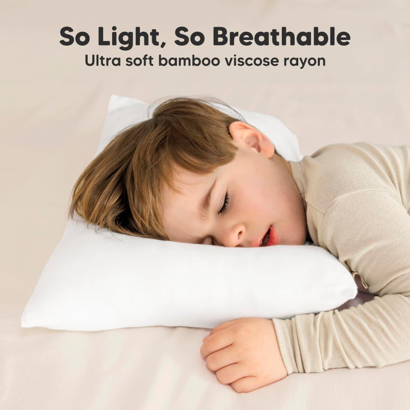 KeaBabies Toddler Pillow with Pillowcase - 13x18 My Little Cuddly Kids Travel Pillows for Sleeping, Nap, Viscose from Bamboo Nursery Pillowcase, Soft & Breathable, Toddler 2-5 Years Old (Soft White) - Image 3