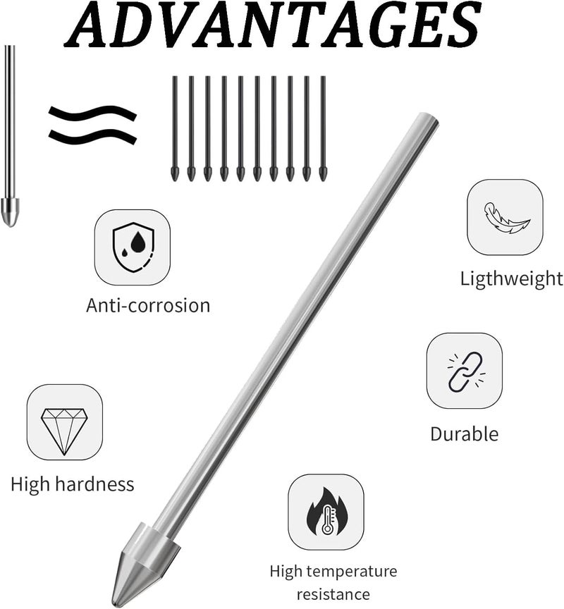 SLAUNT Replacement Metal Nibs/Tips Compatible with Samsung Galaxy Tab S10 Ultra/S9/S9 Ultra/S8/S8 Ultra/S7/S7 FE/S6 Lite/S22U/S23U/S24U/S25U S Pen 2 Pcs Metal+Plastic Nibs/Tips+Clip (3+5 pcs Set) - Image 5