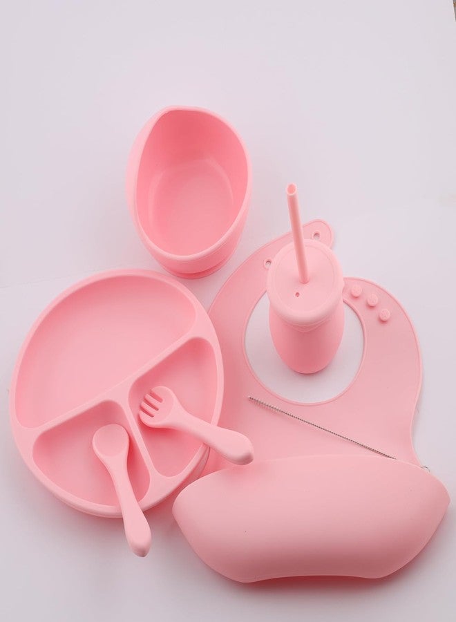 CRADIAX Silicone Baby Feeding Set Thick & Soft Suction Plates Baby Food Bowl Wooden Fork & Spoon, and More Make Mealtime Fun and Easy for Your Little One - Image 3