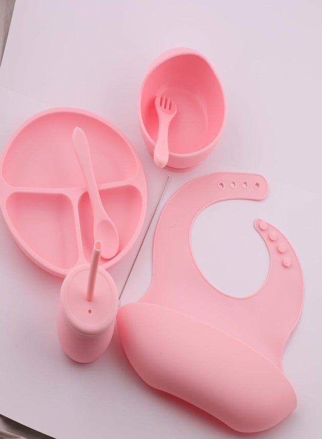 CRADIAX Silicone Baby Feeding Set Thick & Soft Suction Plates Baby Food Bowl Wooden Fork & Spoon, and More Make Mealtime Fun and Easy for Your Little One - Image 1
