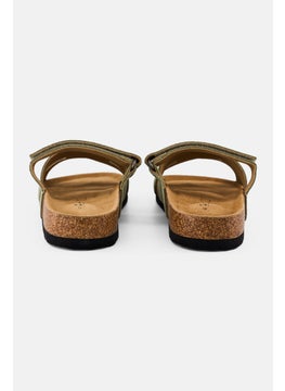 Algspar Men Velcro Closure Cork Sandals, Faded Olive  - Image 2