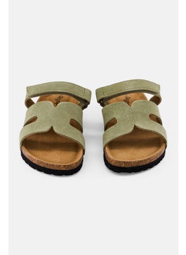 Algspar Men Velcro Closure Cork Sandals, Faded Olive  - Image 3