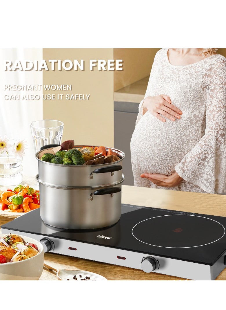 DSP Electric Hob Cooking Appliance Double Induction Cooktops Stove Electric Hot Plate for Cooking  - Image 2