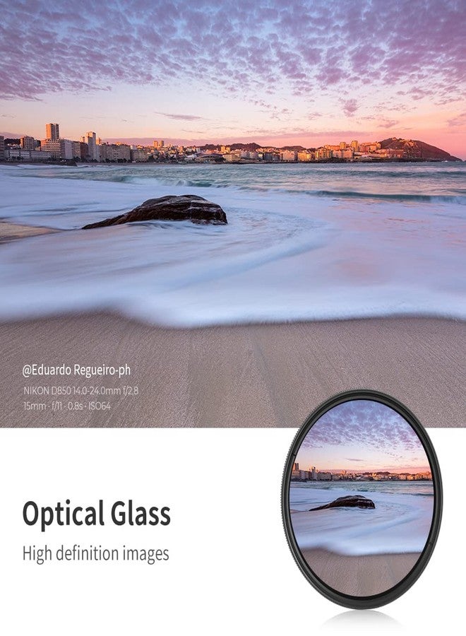 كيه آند إف كونسبت فلتر عدسة K&F CONCEPT متغير ND2-ND400 ND مقاس 55 مم (من 1 إلى 9 توقفات) لعدسة الكاميرا، فلتر كثافة محايدة قابل للتعديل مع قطعة قماش تنظيف من الألياف الدقيقة (سلسلة B) - Image 4