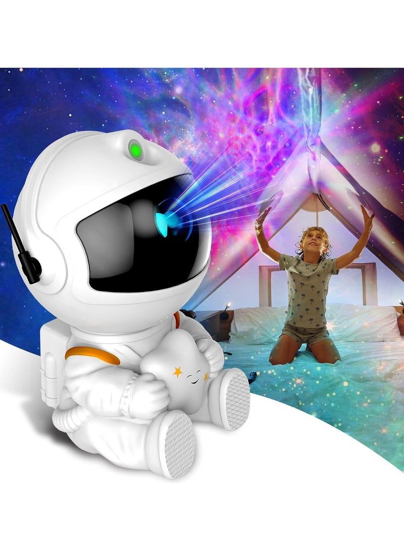 VIO Astronaut Galaxy Colorful Nebula Projector with 8 Modes Flashing Stars 360 Degrees Rotating Head Remote Control USB Powered LED Kids Night Lamp Star Light Baby Room Light Nursery Light Childrens Game Room Light Home Decor Great Gift 14 CM  - Image 1