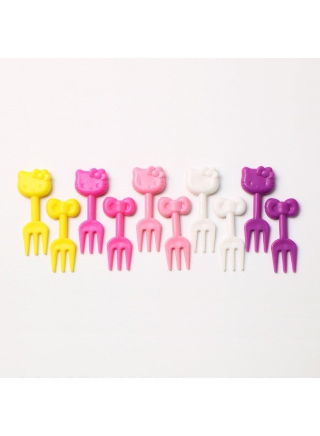 Creative Cartoon Children's Plastic Fruit Sign Home Creative Color Fruit Fork Suit Wholesale-Color:Opp Bag-Specifications: Kitten Style  - Image 1