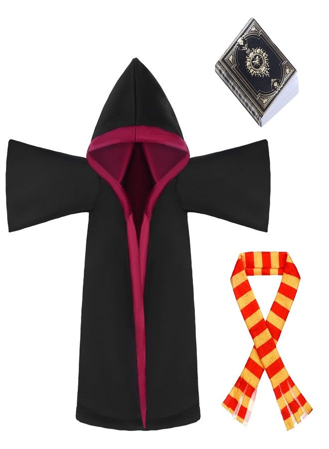 Harrycle Christmas Elf Magic Outfits Accessories Wizard Robe and Scarf Magic Book Decoration Wizard Clothes and Uniform Costume Christmas Elf Clothes Set Gift - Image 1