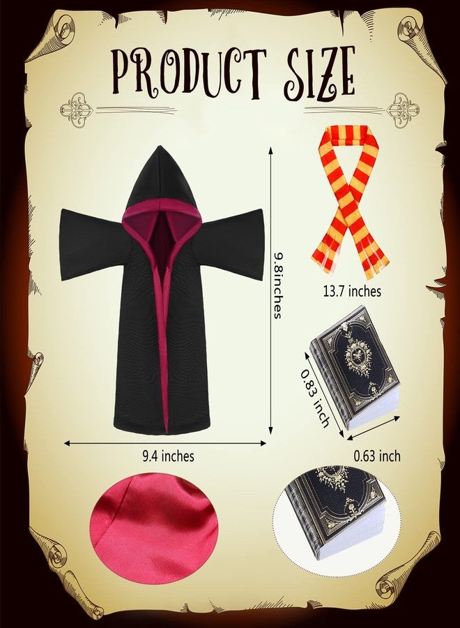 Harrycle Christmas Elf Magic Outfits Accessories Wizard Robe and Scarf Magic Book Decoration Wizard Clothes and Uniform Costume Christmas Elf Clothes Set Gift - Image 2