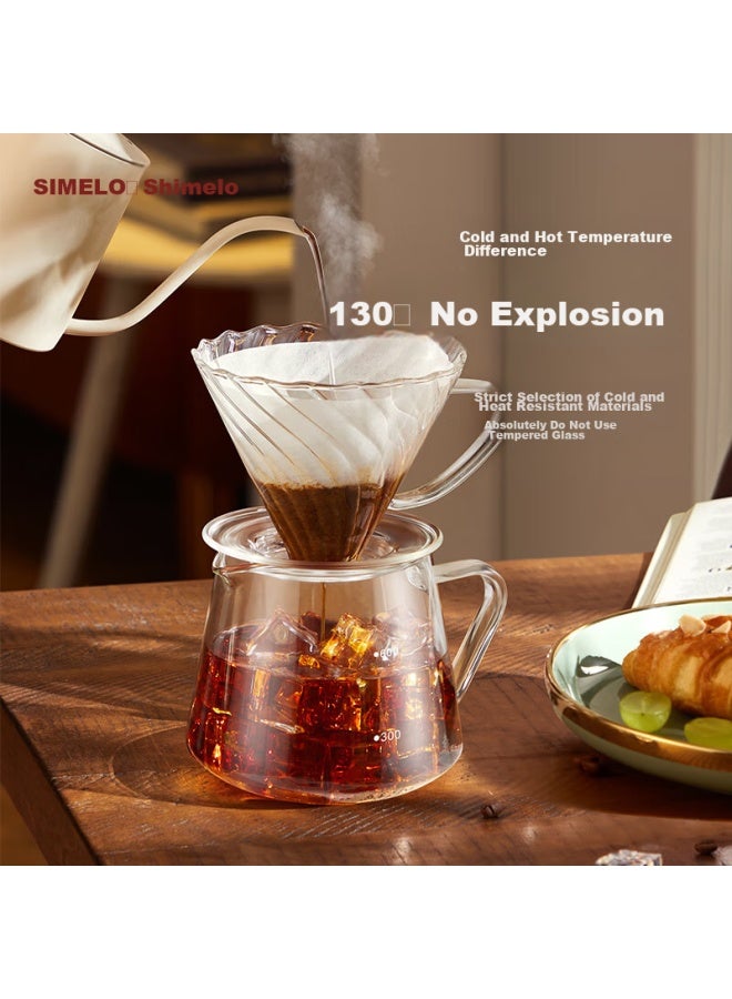 Simelo Coffee Pot, Pour-over Kettle, Coffee Sharing Pot, Glass Drip Pot, Coffee Pot, Filter Pot, Nordic Travel, 600ml - Image 3