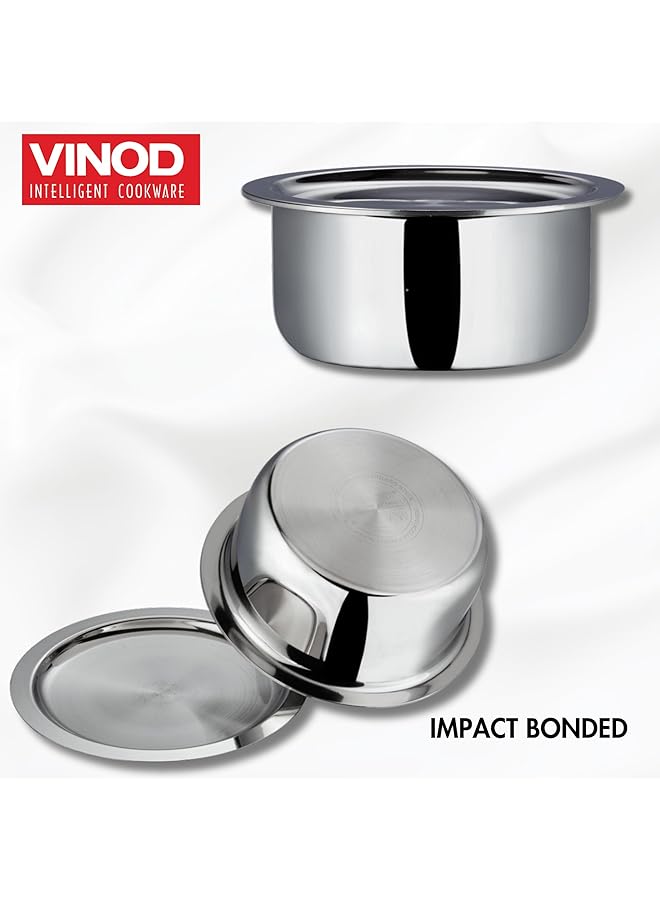 VINOD Platinum Triply Stainless Steel Tope With Lid   22 Cm, 4.7 L (Induction Friendly) - Image 4