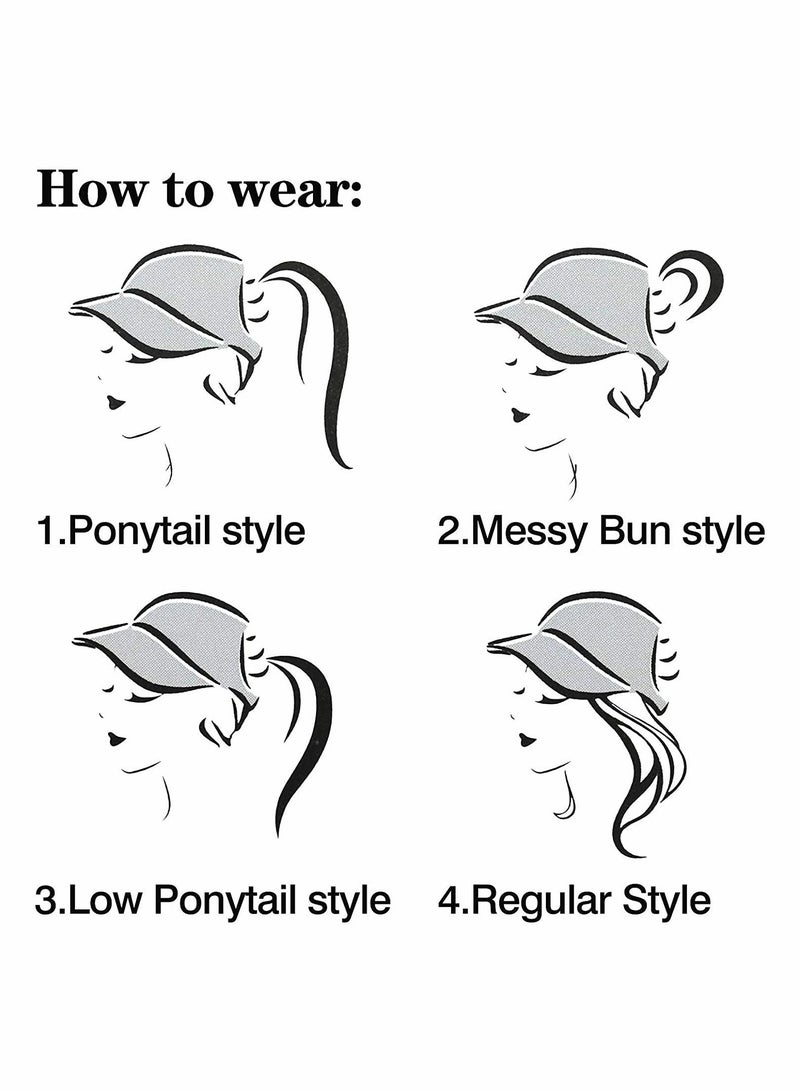 KASTWAVE Lady Trucker Hat, Cross Ponytail Hat, High Ponytail Hat, Women's Baseball Cap, Beanie(Black)  - Image 5