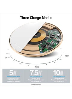 TOZO W1 Wireless Charger, 10W Qi-Certified Fast Charging Pad with Aviation Aluminum Computer Numerical Control Technology Compatible with iPhone 14 13 12 Series, Samsung Galaxy Series (NO AC Adapter)  - Image 2