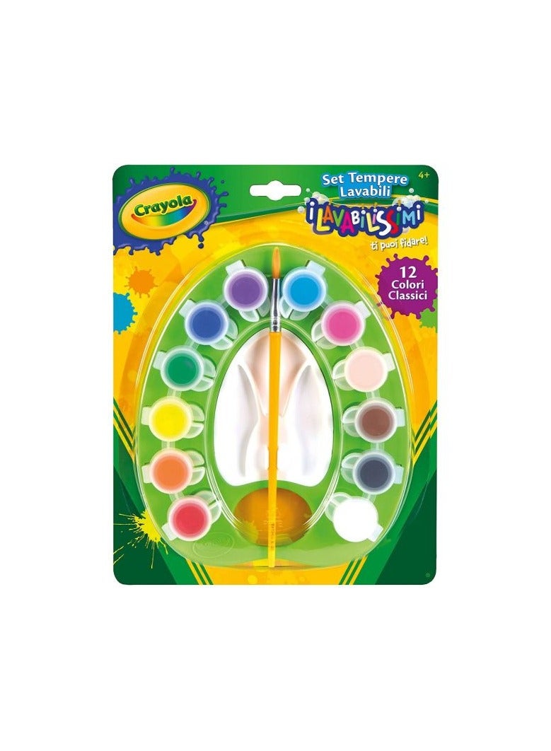 كرايولا زجاجة طلاء قابلة للغسل من كرايو 12 + فرشاة واحدة