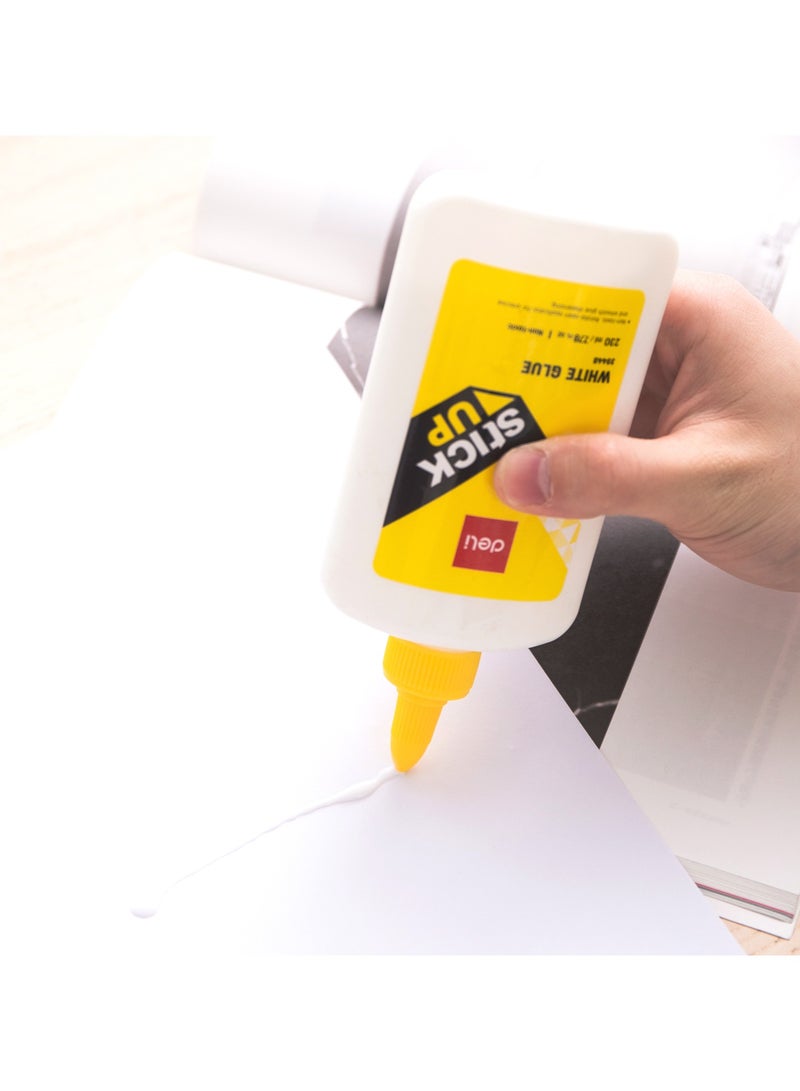 Deli White Glue - 230ml, Washable, Non-Toxic, Twist-Lock Applicator, White, E39448 - Image 3