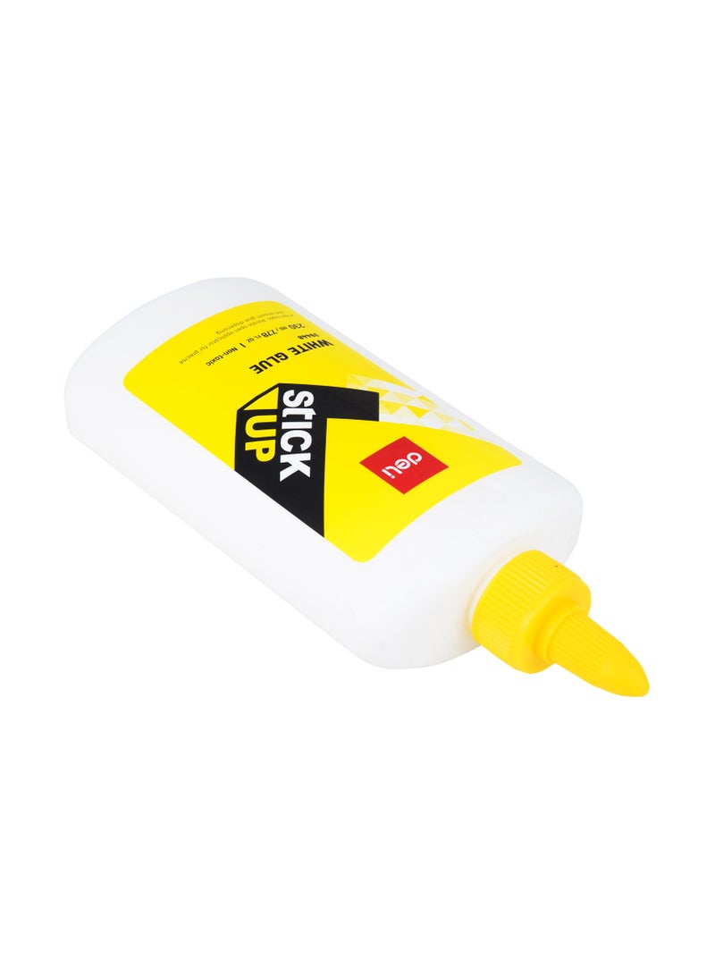 Deli White Glue - 230ml, Washable, Non-Toxic, Twist-Lock Applicator, White, E39448 - Image 1