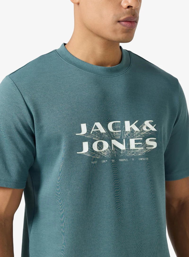 JACK & JONES  Graphic Crew Neck T-Shirt for Men | Best Price UAE