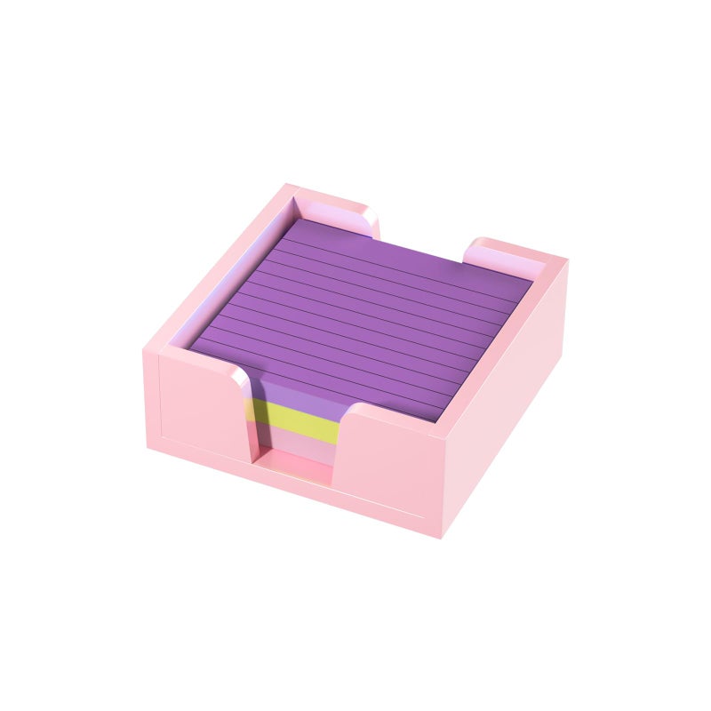 WINFFOR Acrylic Notepad Holder Dispenser - 3x3 in Sticky Note Memo Holder for Desk Organizer (W/O Pads) Office Desk Accessories School Supplies, Lightpink - Image 1