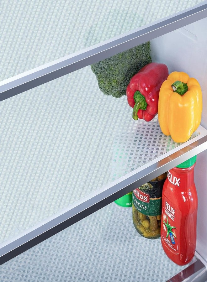 Bloss Refrigerator Liners Mats, Easy to Clean Fridge Liners, Refrigerator Liners for Glass Shelves Washable, Shelf Liners for Kitchen Cabinets(Grid,12" x 78") - Image 1