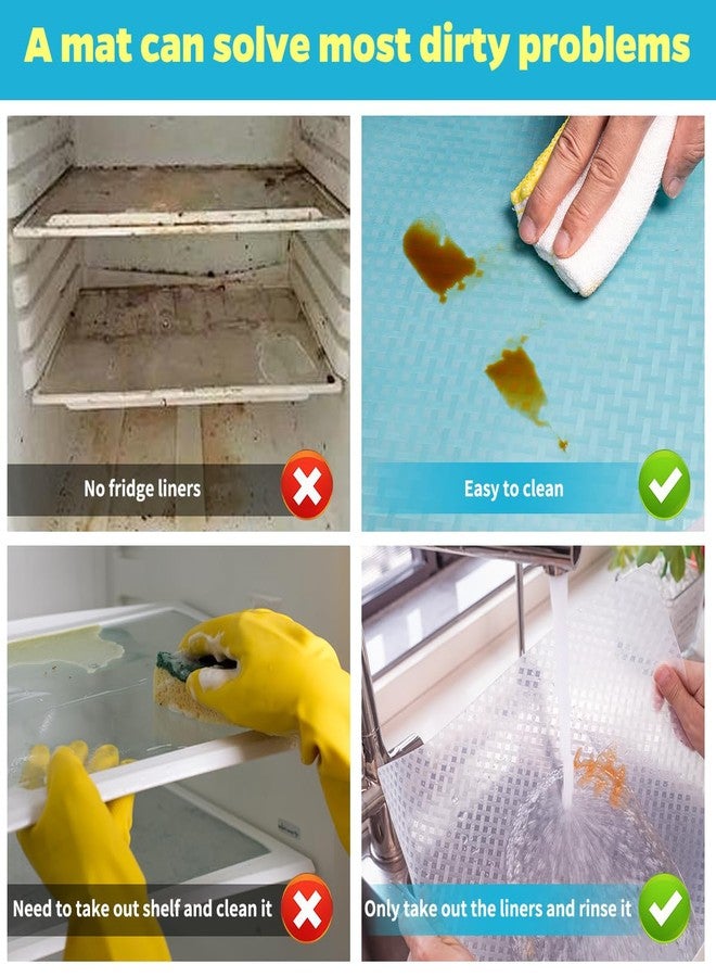 Bloss Refrigerator Liners Mats, Easy to Clean Fridge Liners, Refrigerator Liners for Glass Shelves Washable, Shelf Liners for Kitchen Cabinets(Grid,12" x 78") - Image 5