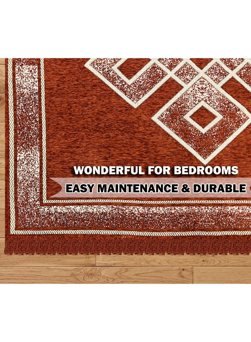 BSB BSB HOME Designer Superfine Chenille Carpet | Fine Gold Yarn with 500 GSM Velvet Carpet/Area Rug for Living Room, Bedroom, Runner | 150x210 cm or 5x7 ft  - Image 2