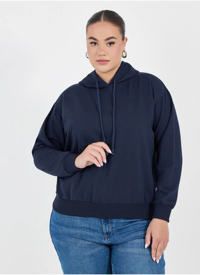 Styli Plus Size Regular Fit Regular Length Plain Hoodie