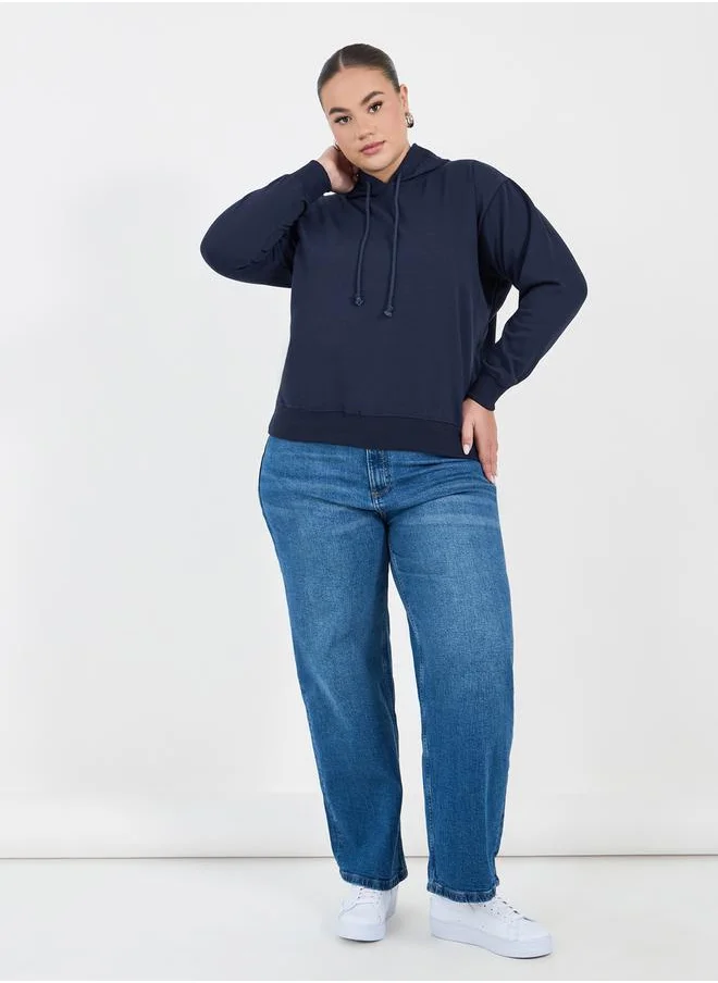 Styli Plus Size Regular Fit Regular Length Plain Hoodie