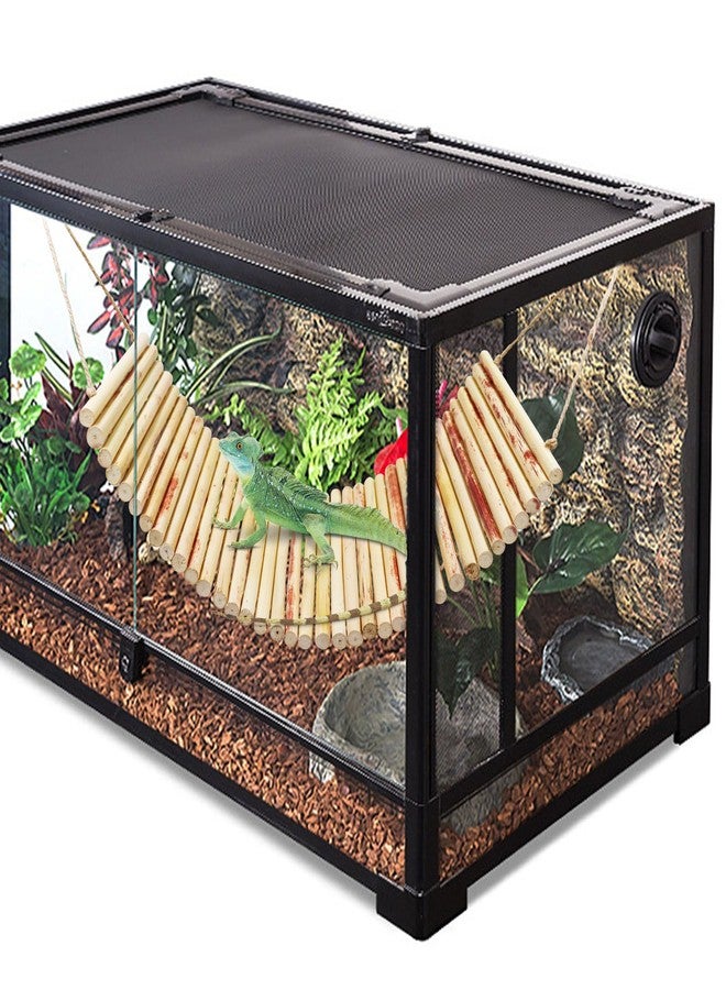 Neeenn Lizard Climbing Toys, Natural Material Reptile Ladder Bridge Toys, Reptile Tank Accessories, Suitable for Lizard Bearded Dragon Hermit Crab Bird Parrot Snake 29.3 x 6 Inches - Image 3