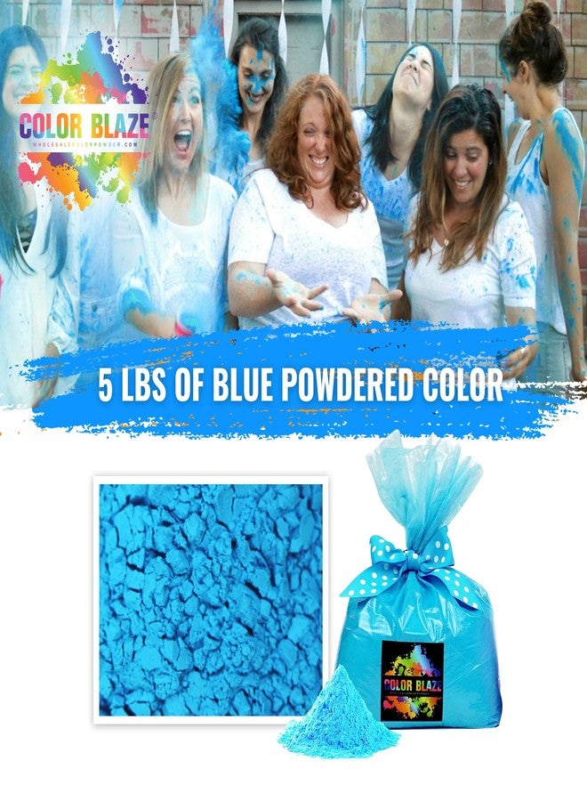 Color Blaze مسحوق كولور بليز الملون لعيد هولي - 5 أرطال من مسحوق اللون الأزرق - مناسب لسباقات المرح، ورش الألوان، ورسم الرانجولي، وحرب المساحيق، وحفلات الحدائق الخلفية، والمهرجانات - عبوة من كيس ملون واحد - 5 أرطال بالجملة - أزرق - Image 3