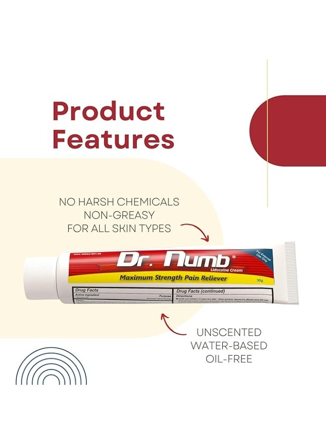 Dr.Numb Dr. Numb lidocaine Topical Anesthetic Numbing Cream - Multiple Purposes like Tattoo, Microblading, Laser or else.. - 30g - Image 5