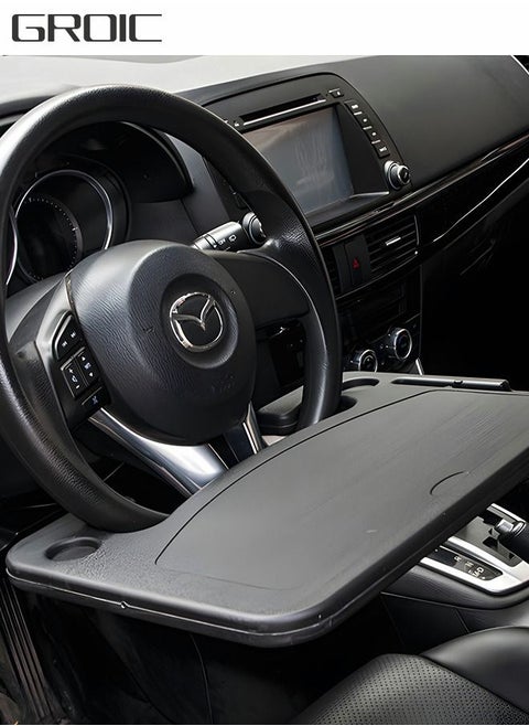 Auto Steering Wheel Desk,Auto Car Steering Wheel Tray for Vehicle Accessories,Car Travel Table, Steering Wheel Tray with Drinks Holder, Multipurpose Universal Travel Car Accessories