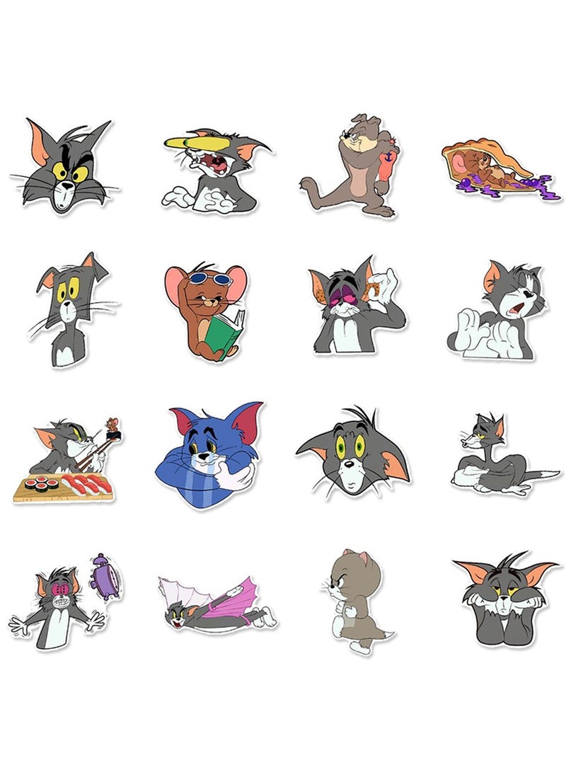 50-Piece Tom and Jerry Stickers Waterproof Cartoon Vinyl Stickers for Laptop - Image 3