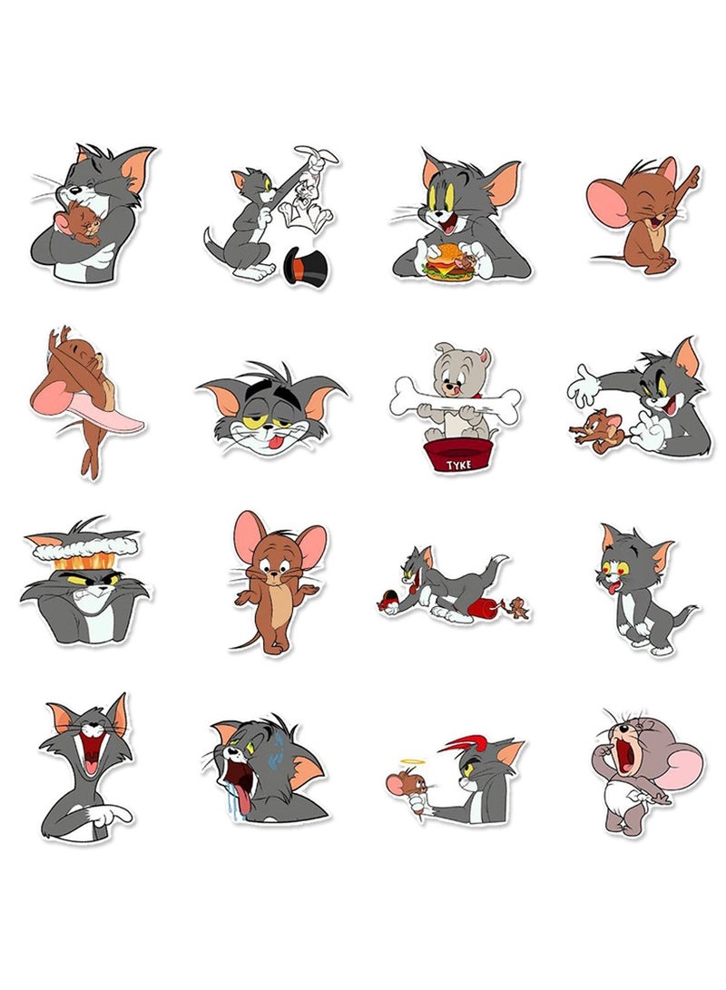 50-Piece Tom and Jerry Stickers Waterproof Cartoon Vinyl Stickers for Laptop - Image 4