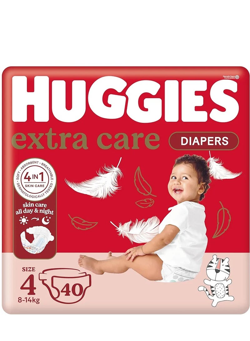 Huggies Huggies Diapers size 4 Extra care 40Pcs  - Image 1