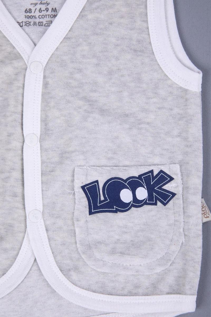 بيبي هولا Baby Girl, Boy, Velvet Printed Pocket Vest 3298