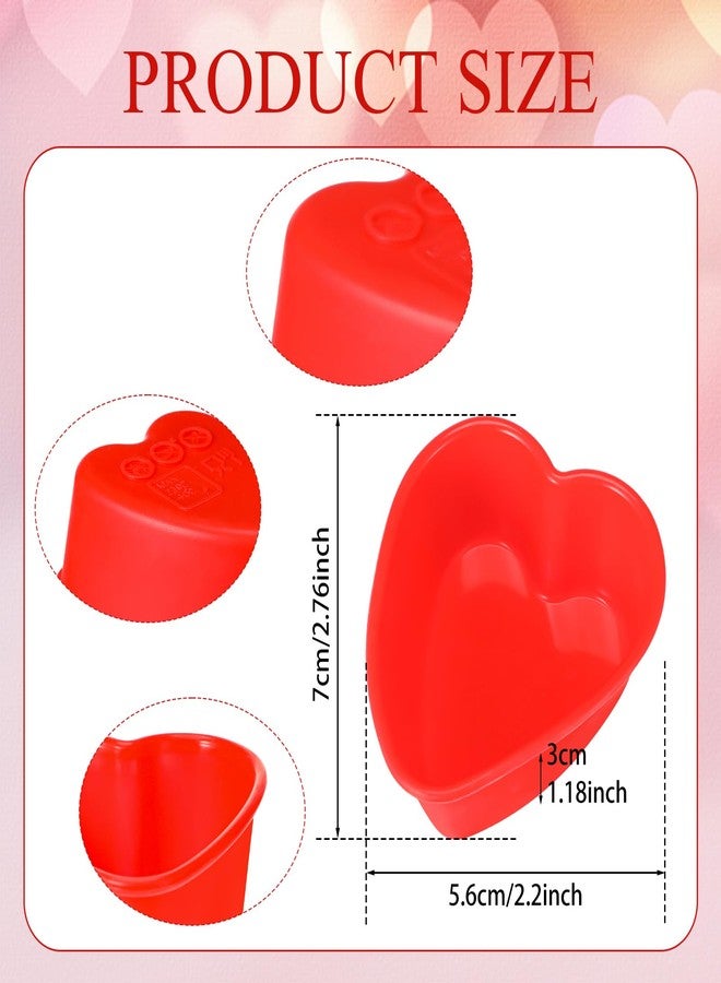 Leriton 48 Pcs Heart Cake Pan Silicone Heart Cake Molds Baking Pan Nonstick Molds for Anniversary Birthday Snack Cupcake Baking (2.8 Inch) - Image 2