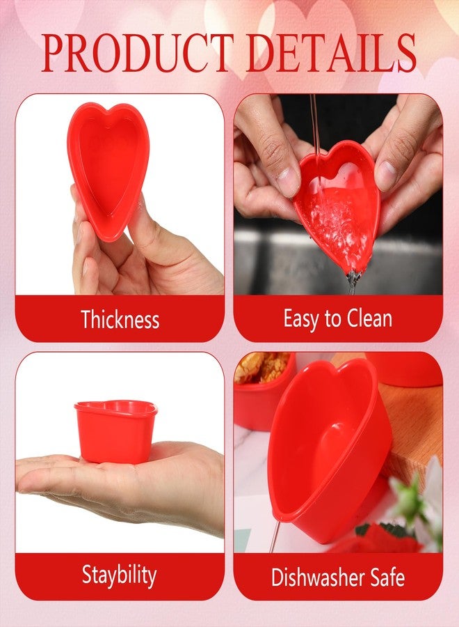 Leriton 48 Pcs Heart Cake Pan Silicone Heart Cake Molds Baking Pan Nonstick Molds for Anniversary Birthday Snack Cupcake Baking (2.8 Inch) - Image 3
