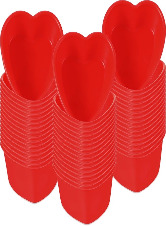 Leriton 48 Pcs Heart Cake Pan Silicone Heart Cake Molds Baking Pan Nonstick Molds for Anniversary Birthday Snack Cupcake Baking (2.8 Inch) - Image 1