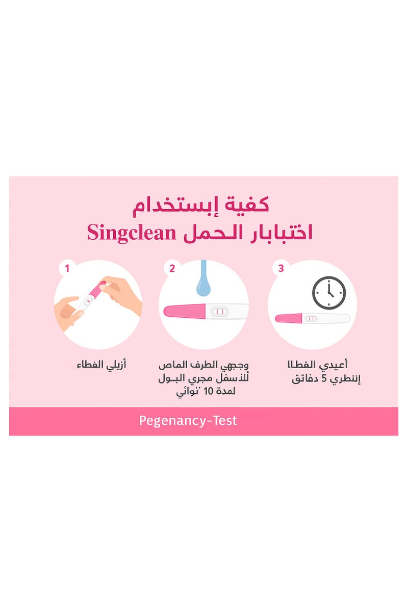 Singclean Pack of 2 - The Best Singclean Pregnancy home  Test – Pack of 2 with CE certificate - Image 3