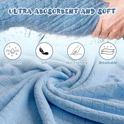 FUBANRAY Toddler Bath Towel Hooded Kids Towels Bath Toddler Towels for Boy Girl 05 Years 2Pack Soft Absorbent Kids Hooded Bath Towels for Toddlers 13 Baby Bath Towels with Hood Large 50 x 32 Thick - Image 3