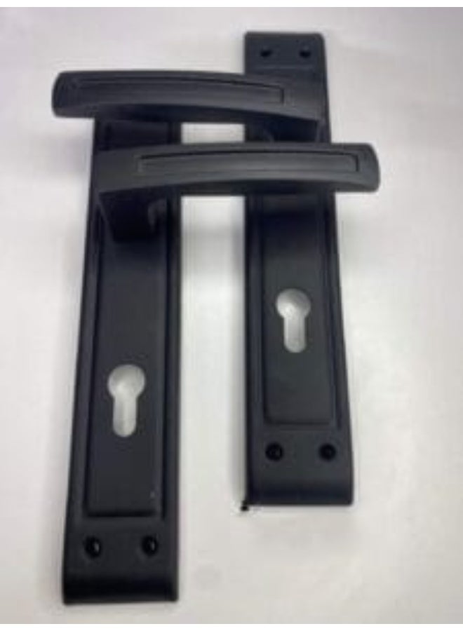 طقم أكرة مقبض باب غرفة مكون من قطعتين بلون اسود بفتحة سلندر