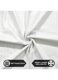 Story@Home Story@Home Bedsheet for King Size Bed | Cotton Bedsheet | Satin King Size Bed Sheet Cotton with 2 King Size Pillow Covers(270 x 270cm, White Bedsheet) King bedsheet | Perfect for Home Decor | 300TC  - Image 5