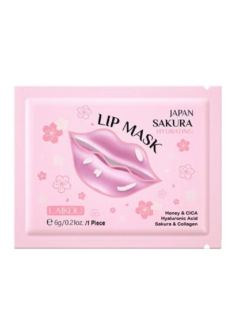 لايكو قناع شفاه ياباني بخلاصة زهرة الساكورا، والكولاجين، والعسل، والأعشاب، يغذي ويرطب وينعم الشفاه - Image 1