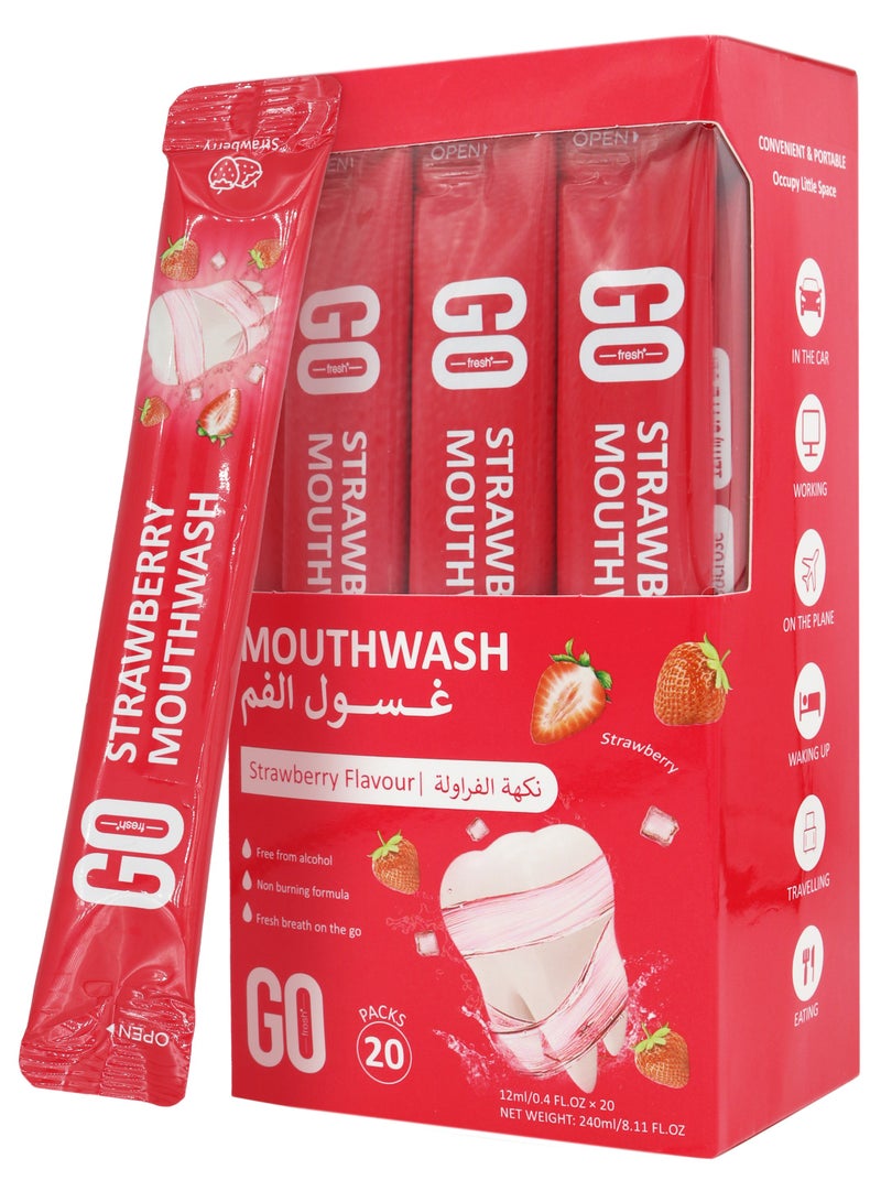 جو فريش غسول الفم بنكهة الفراولة 20 قطعة 12 مل - Image 1