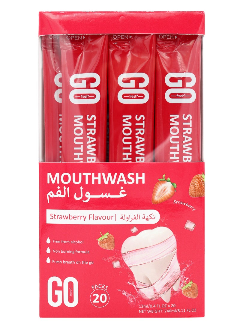 جو فريش غسول الفم بنكهة الفراولة 20 قطعة 12 مل - Image 2