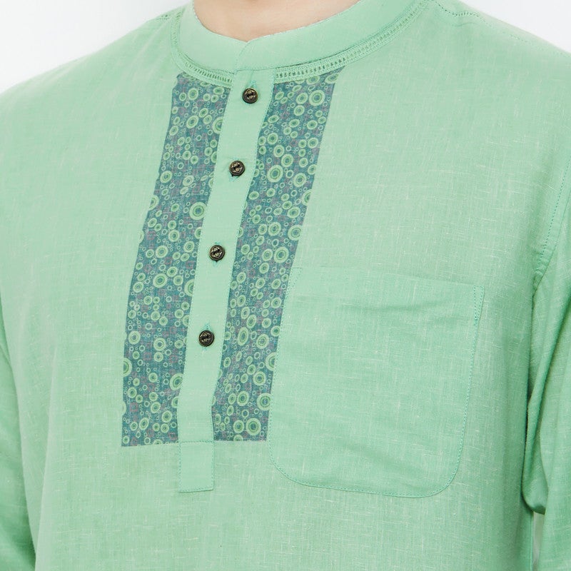 ARCHATTIRE Men’s Green Cotton Kurta for Men - Image 4
