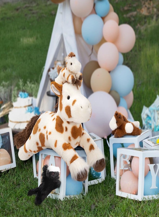 MaoGoLan 4 Pcs Spotted Horse Stuffed Animal, Large Appaloosa Mommy Horse with Baby Pony Plush Toy Set, Pony Bulk for Kids Girl Boy, Valentines Easter Birthday Gift, Baby Shower Decor, 21 inches - Image 4