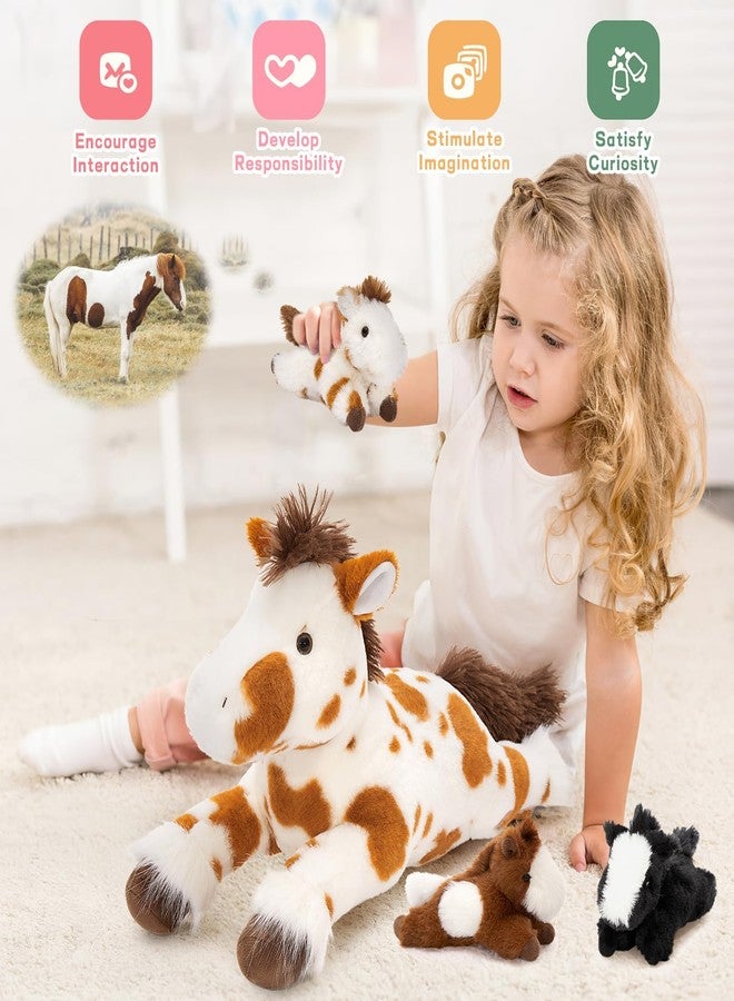 MaoGoLan 4 Pcs Spotted Horse Stuffed Animal, Large Appaloosa Mommy Horse with Baby Pony Plush Toy Set, Pony Bulk for Kids Girl Boy, Valentines Easter Birthday Gift, Baby Shower Decor, 21 inches - Image 5