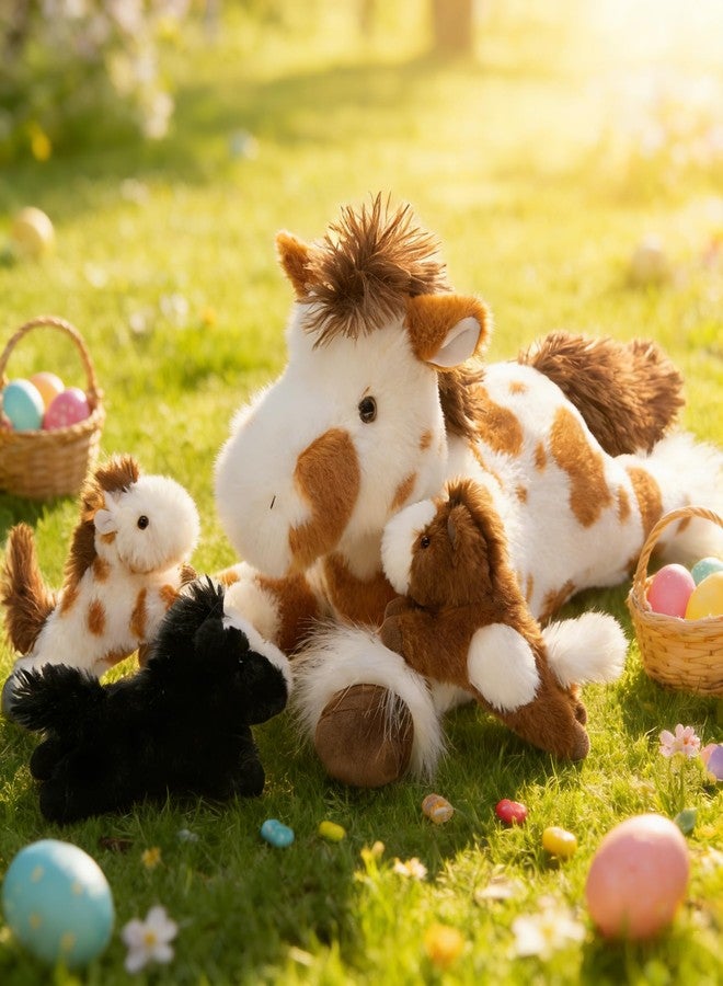 MaoGoLan 4 Pcs Spotted Horse Stuffed Animal, Large Appaloosa Mommy Horse with Baby Pony Plush Toy Set, Pony Bulk for Kids Girl Boy, Valentines Easter Birthday Gift, Baby Shower Decor, 21 inches - Image 2